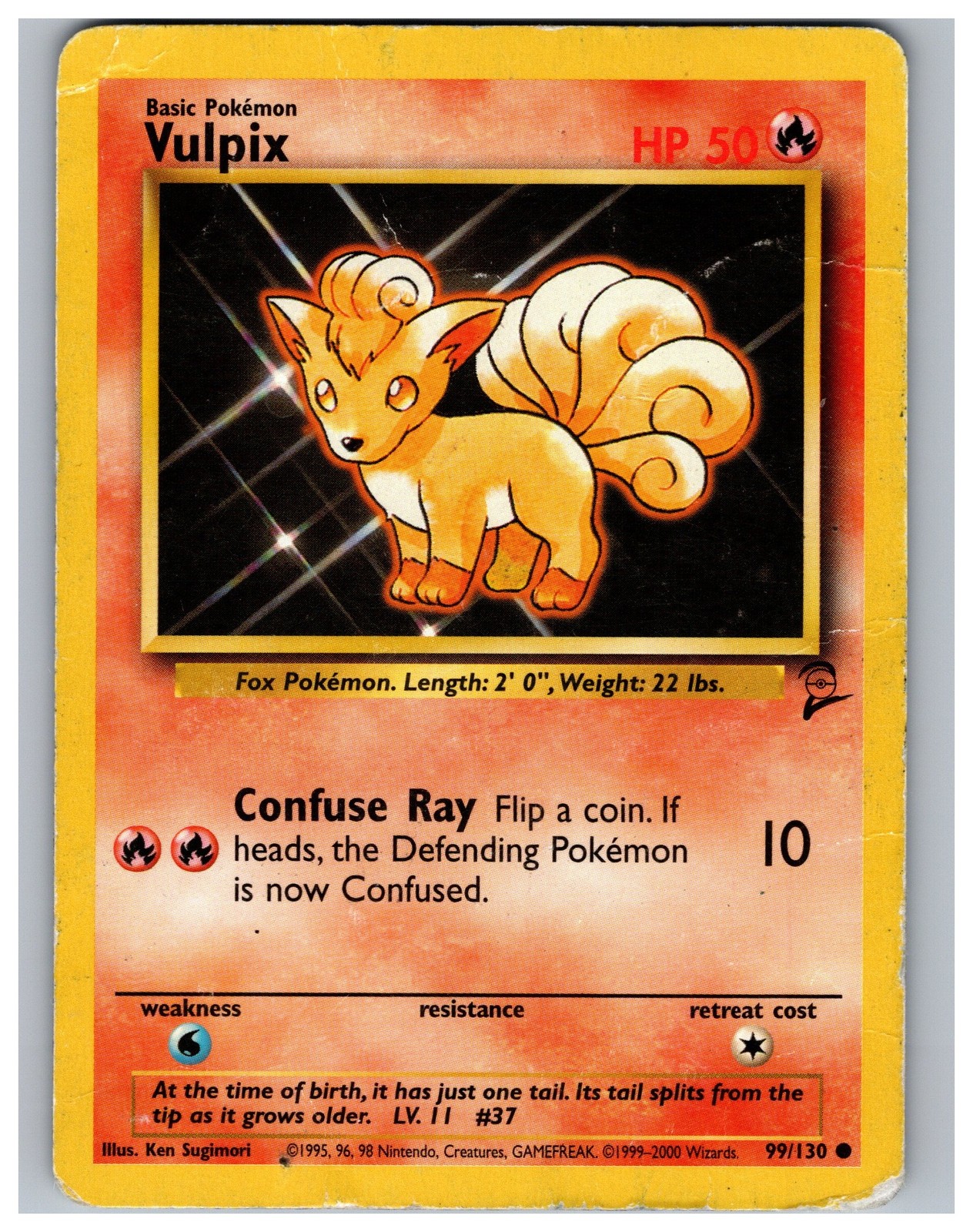 Vulpix 99/130 Base Set 2 Pokemon Card