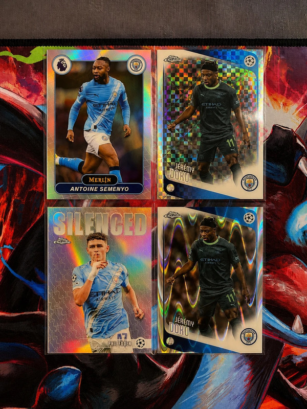 Topps Merlin 2025/26 Lot 4 Cartes Manchester City