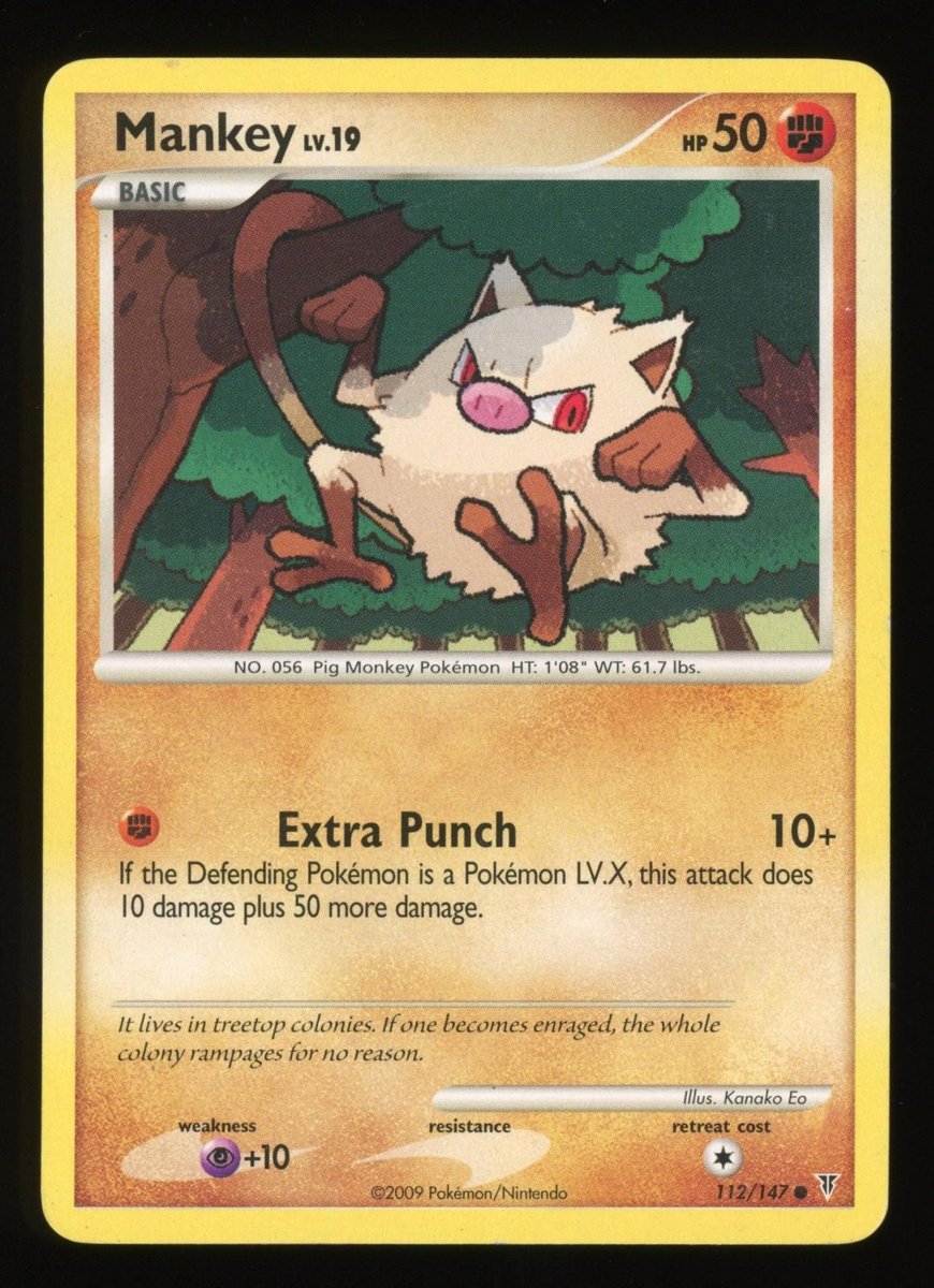 Mankey 112/147 Common Supreme Victors Pokemon Lightly Played