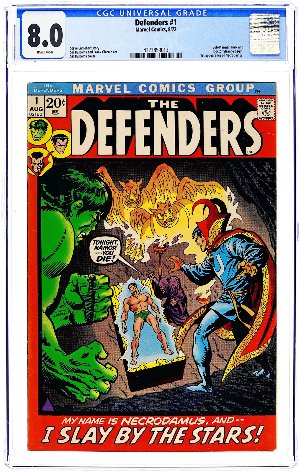 Defenders #1 CGC 8.0 1972 4323859013