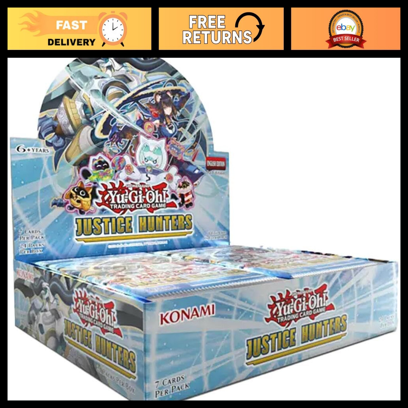Booster Box Cacciatori di Giustizia - Yu-Gi-Oh! Gioco di Carte Collezionabili 1° Edizione, Carta Rara
