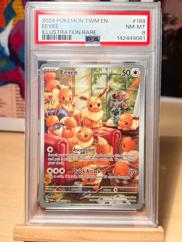 Pokémon Eevee 188 - PSA 8 (Eng) Twilight Masquerade