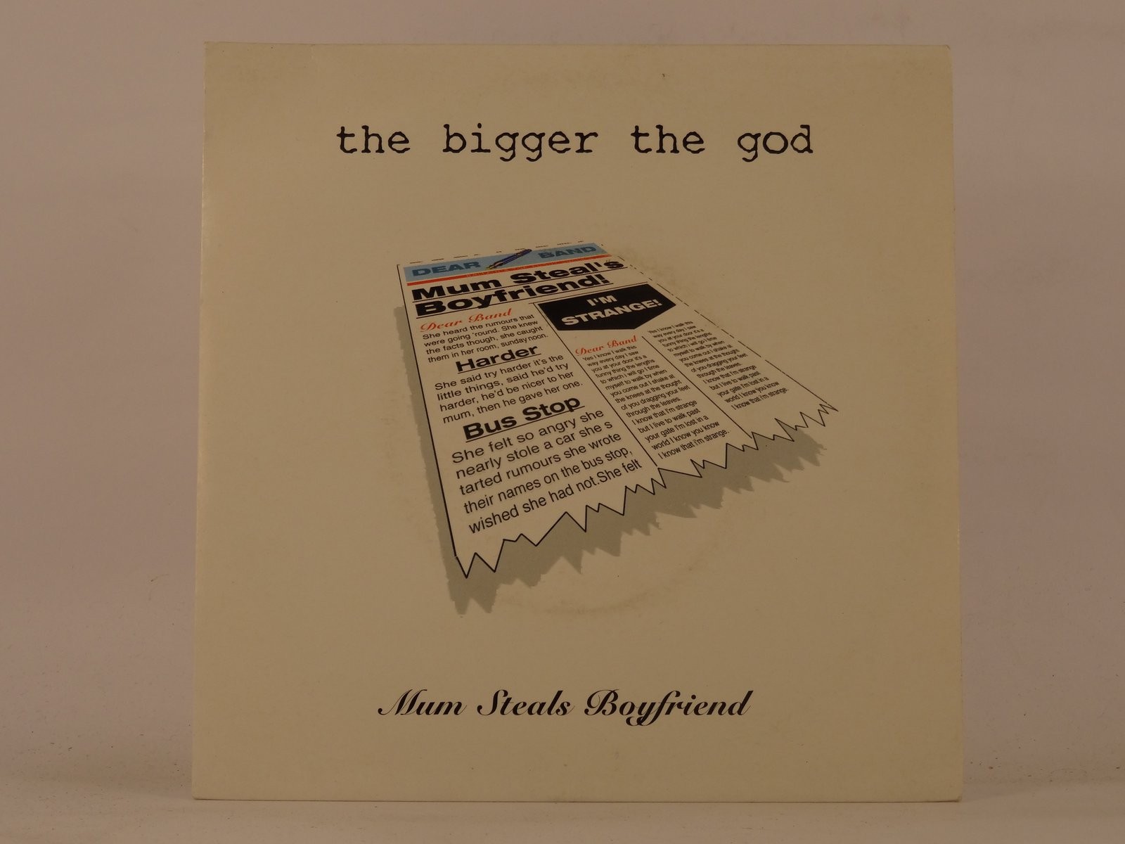 THE BIGGER THE GOD MUM STEALS BOYFRIEND (99) 2 Track 7" Single including Picture