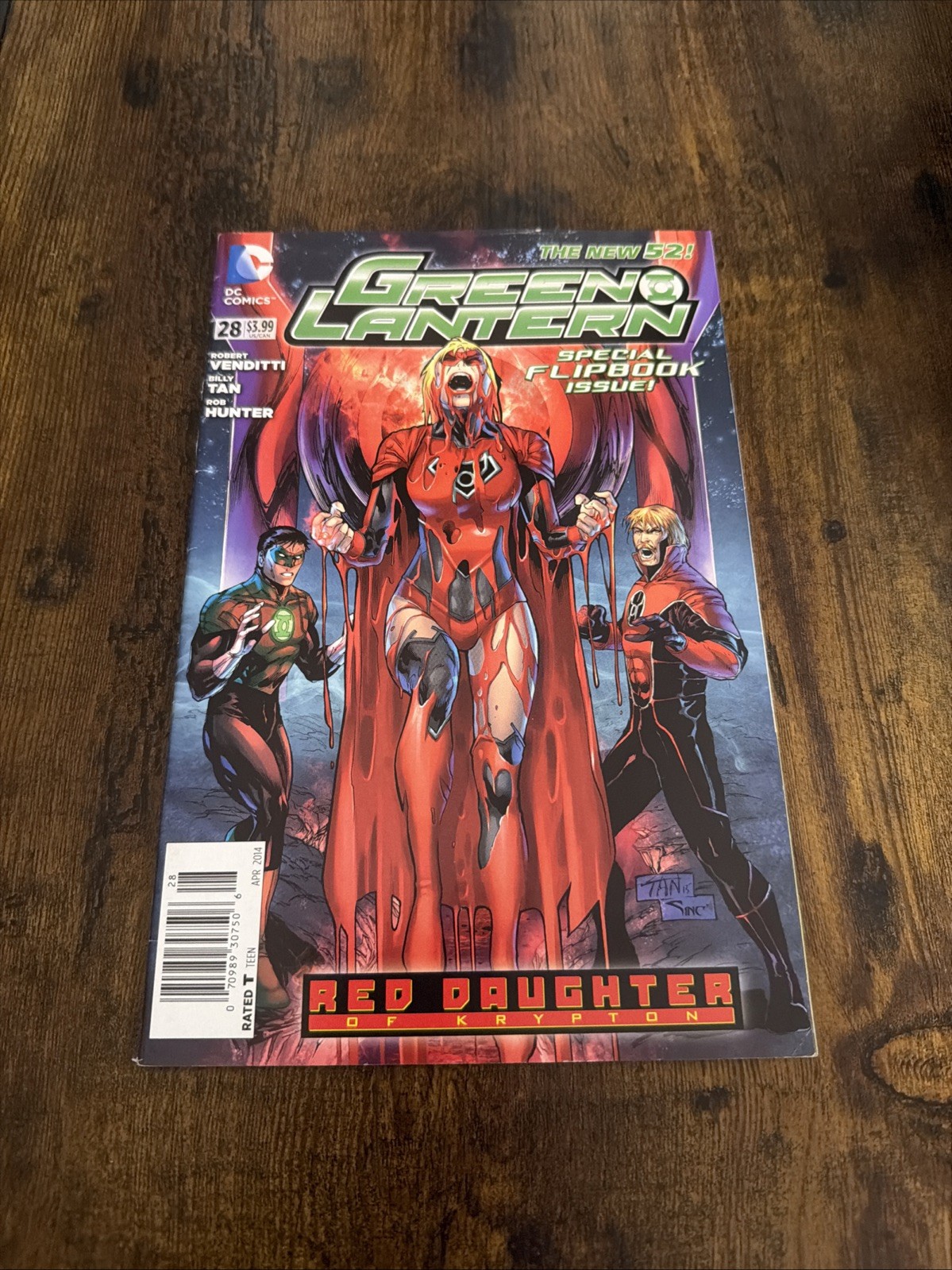 Green Lantern #28 (6.0 FN) Newsstand Variant - Red Lanterns - Flip Book - 2014