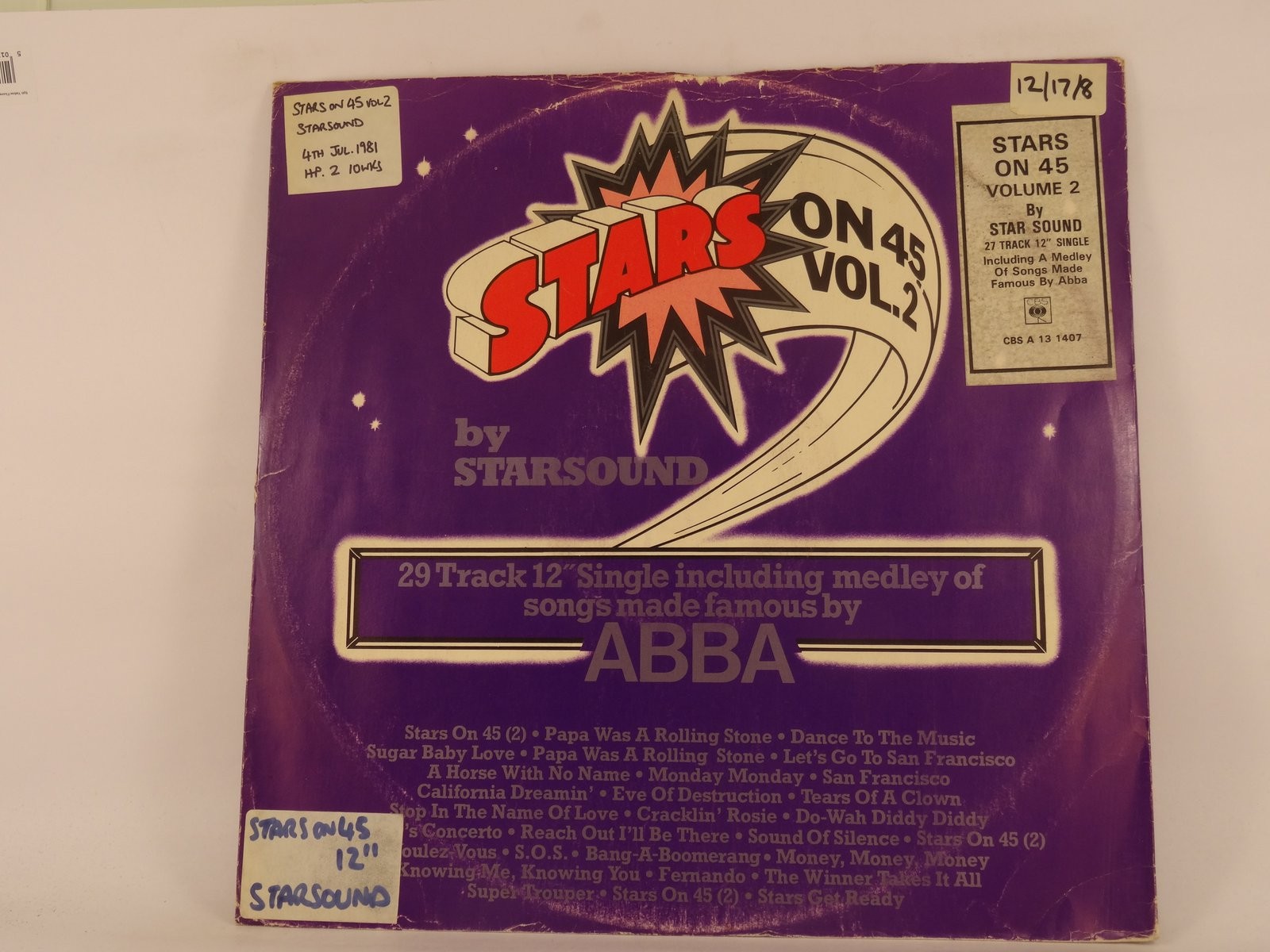 VARIOUS ARTISTS STAR SOUND STARS ON 45 VOL 2 (437) LP CBS