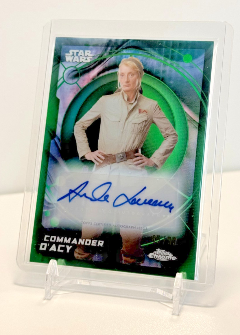 2026 CHROME STAR WARS: AMANDA LAWRENCE AUTO as COMMANDER D'ACY GREEN /99 #A-ALAW