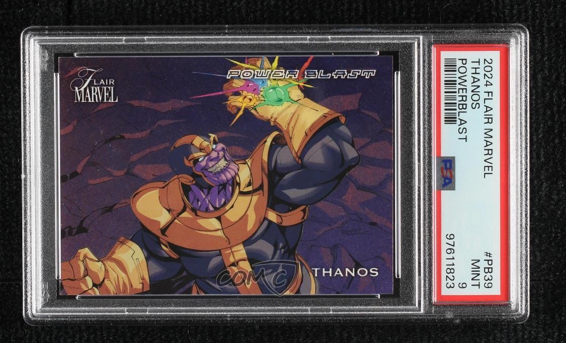 2023 Flair Marvel Power Blast Thanos #PB39 PSA 9 COME NUOVO 0b3o