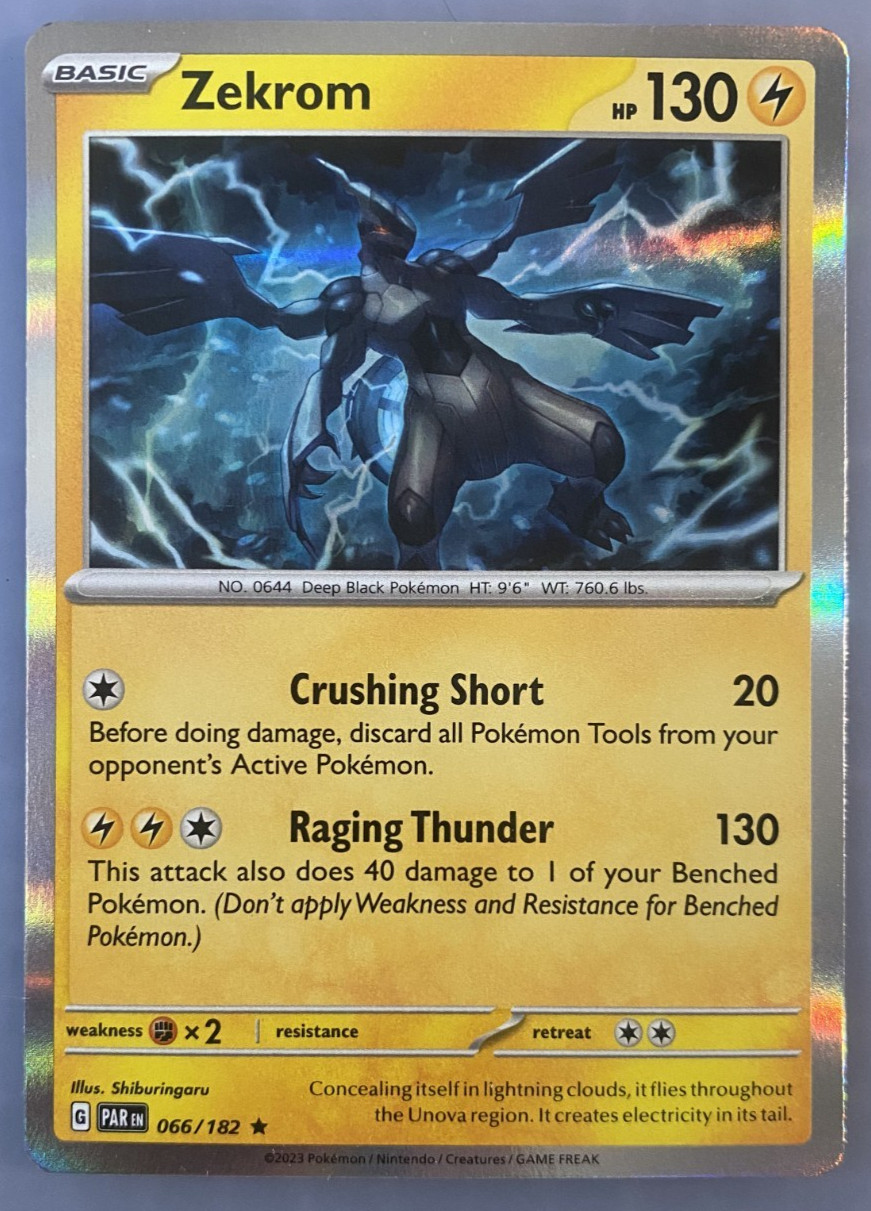 Zekrom - 066/182 - S&V Paradox Rift Holofoil Pokemon TCG NM/M spedizione gratuita USA
