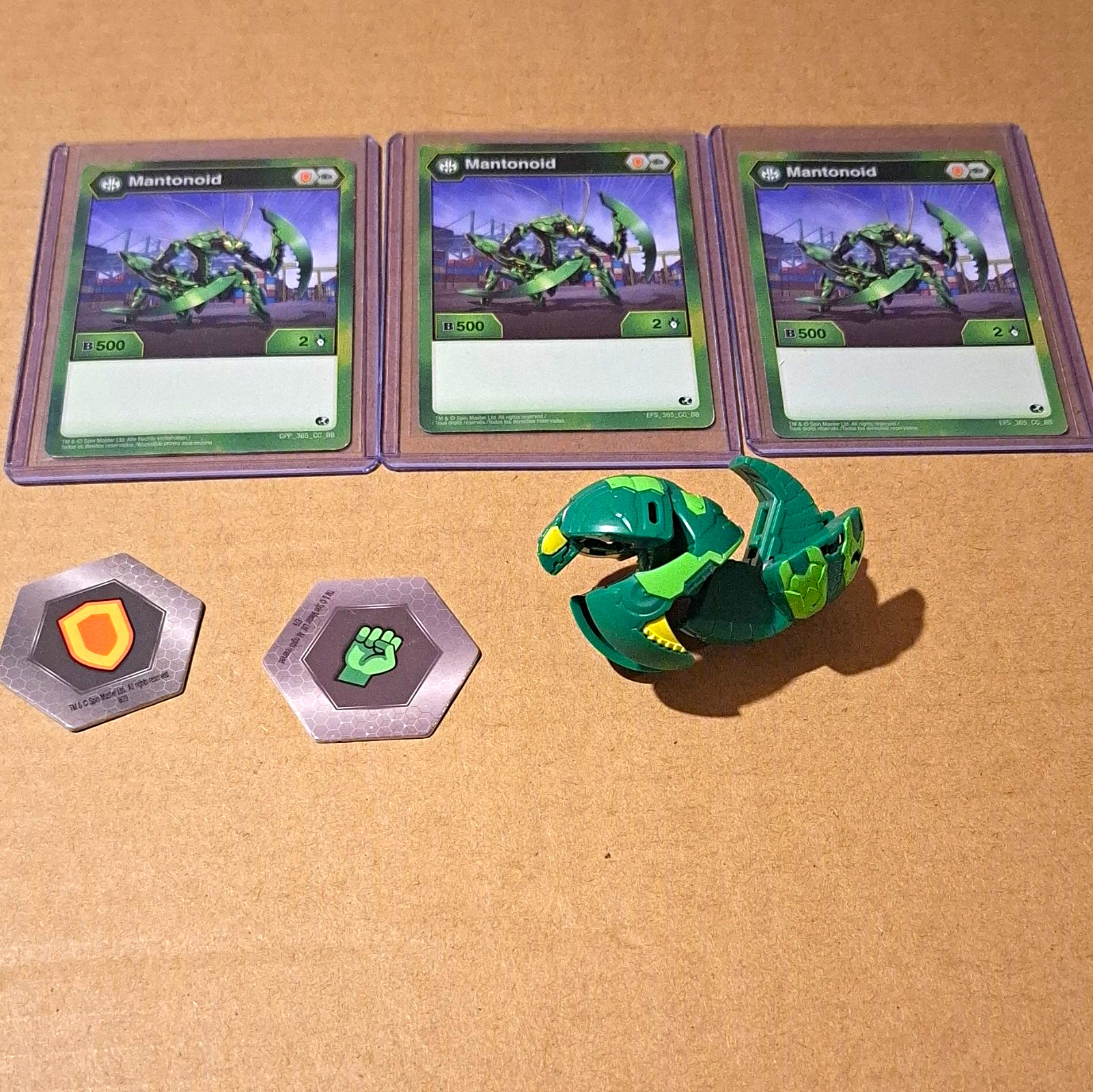 Bakugan Mantonoid Battle Planet Green Ventus B500 - 3 carte 2 nuclei