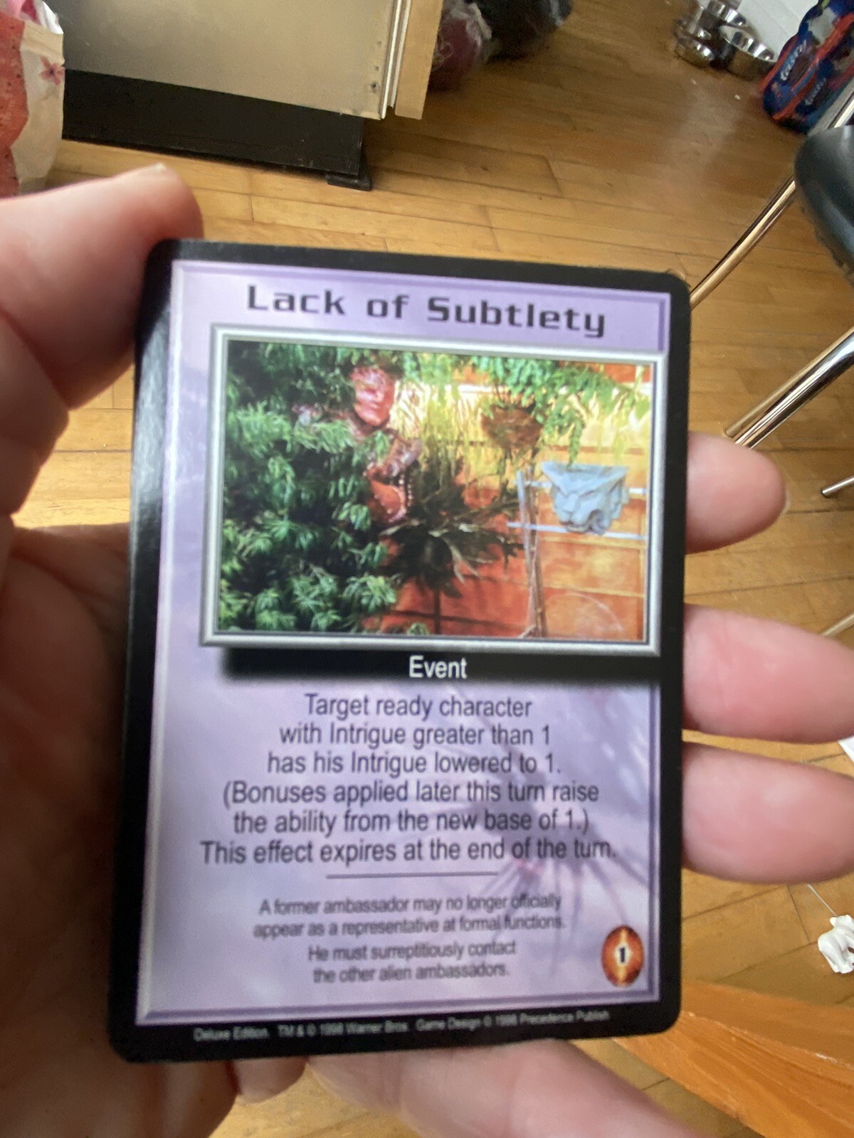 LACK OF SUBTLETY DELUXE EDITION 1998 BABYLON 5 CCG COLLECTORS CARD NEAR MINT