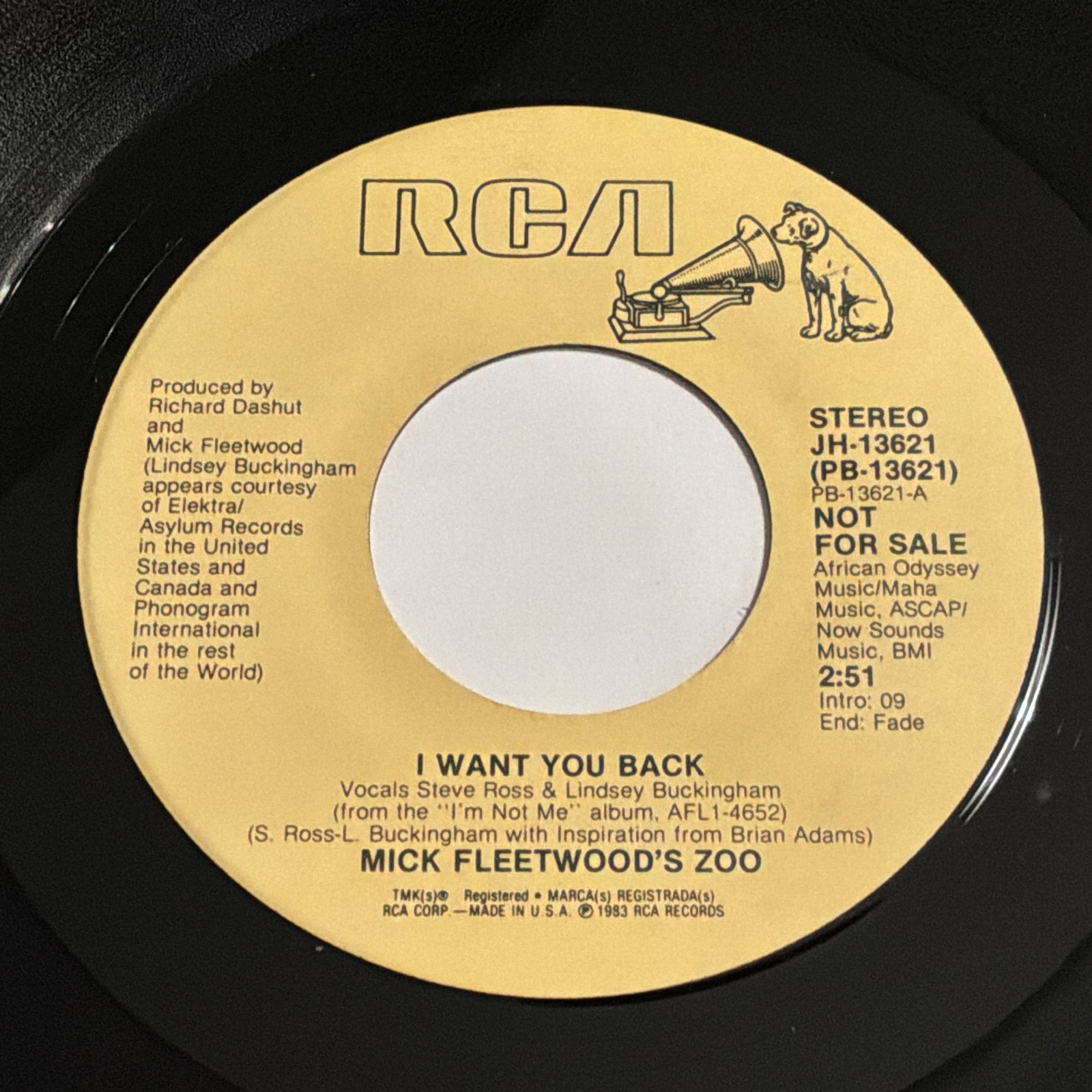 Mick Fleetwood's Zoo: I Want You Back / (Same) 45 - RCA