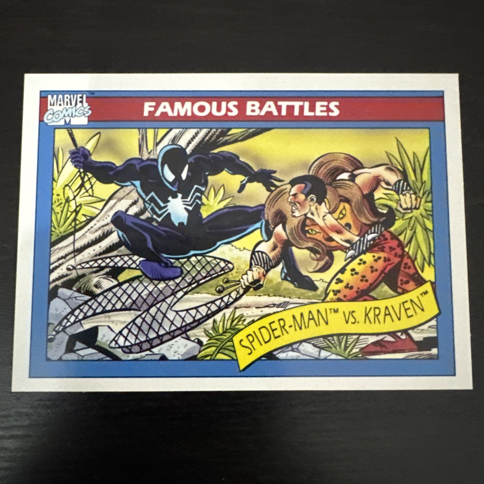 1990 Marvel Impel - SPIDER MAN Vs KRAVEN - Black Suit - Famous Battles