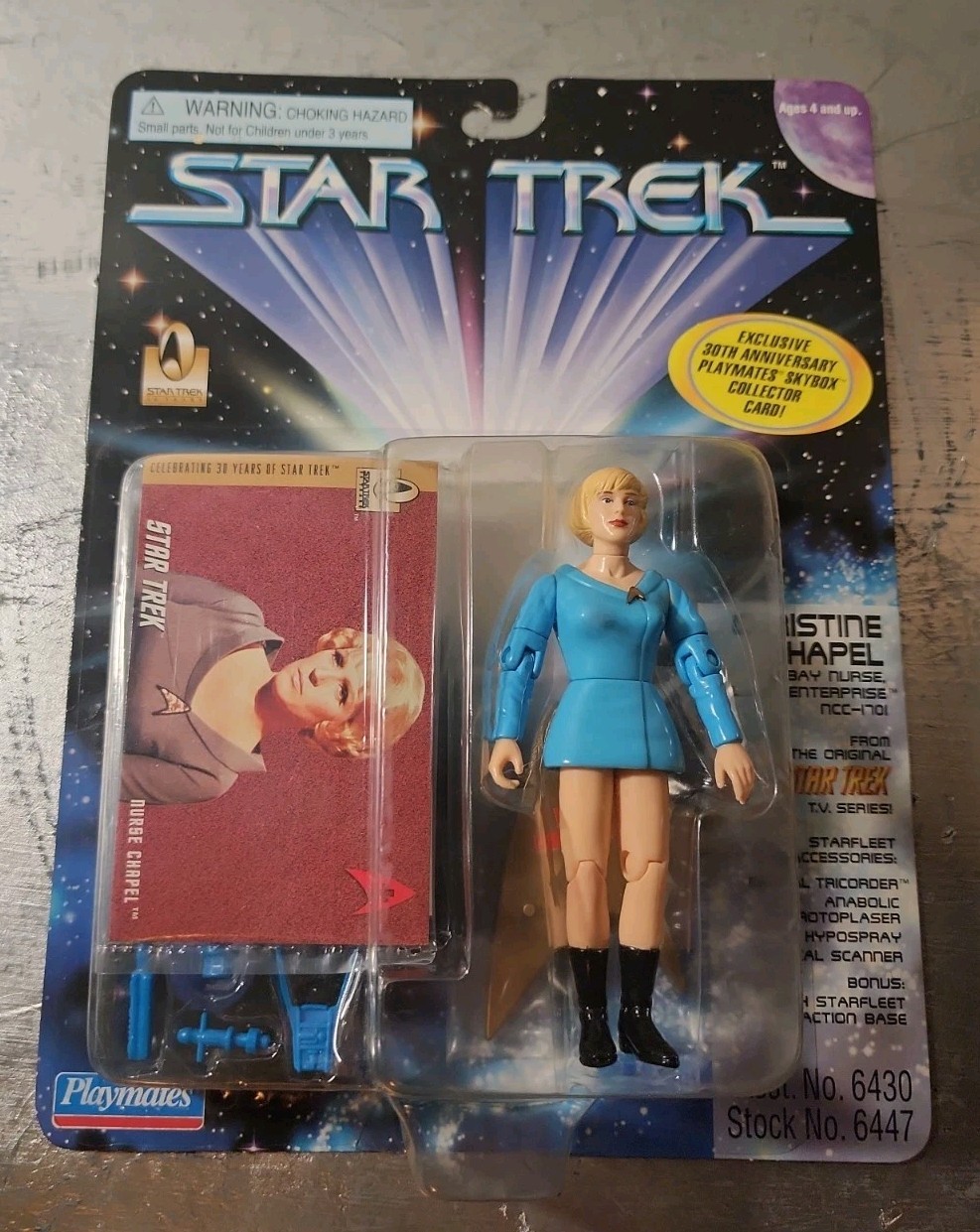 Star Trek Infermiera Christine Chapel 5” Figure Playmates Toys Nuovo Vecchio Stock 1996