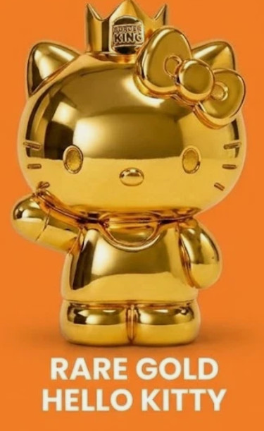 2026 Burger King Toy Figure Gold Hello Kitty