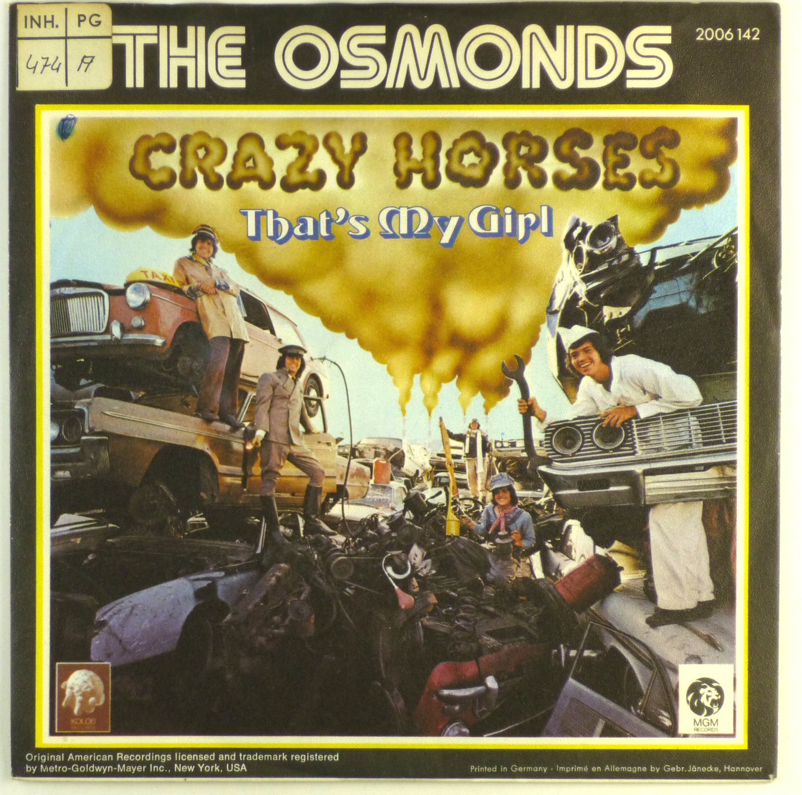 7" Singolo - The Osmonds - Crazy Horses - S1718 - Lavato E Pulito