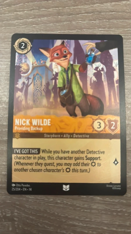 Disney Lorcana Nick Wilde backup 25-204 14HPC nonfoil