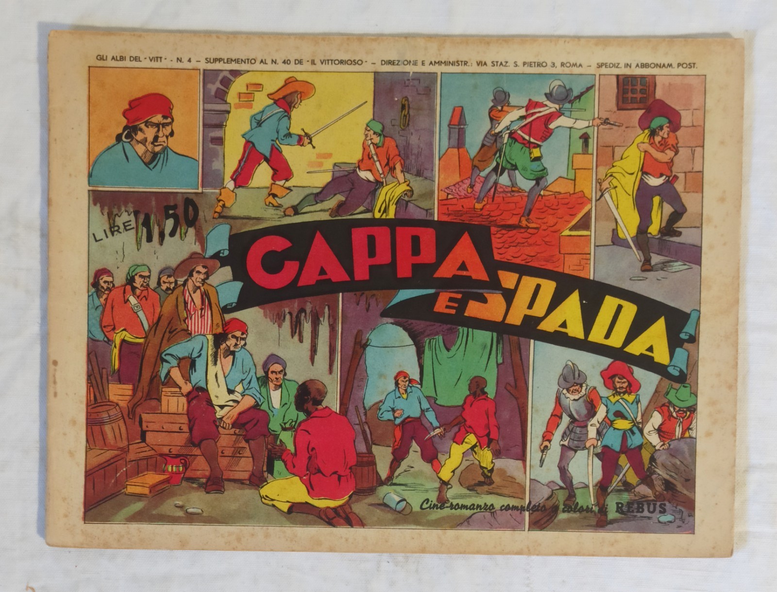 ALBI DEL VITT Prima Serie " Cappa e Spada"  n.4  Rebus 1939 !!!!!!!!