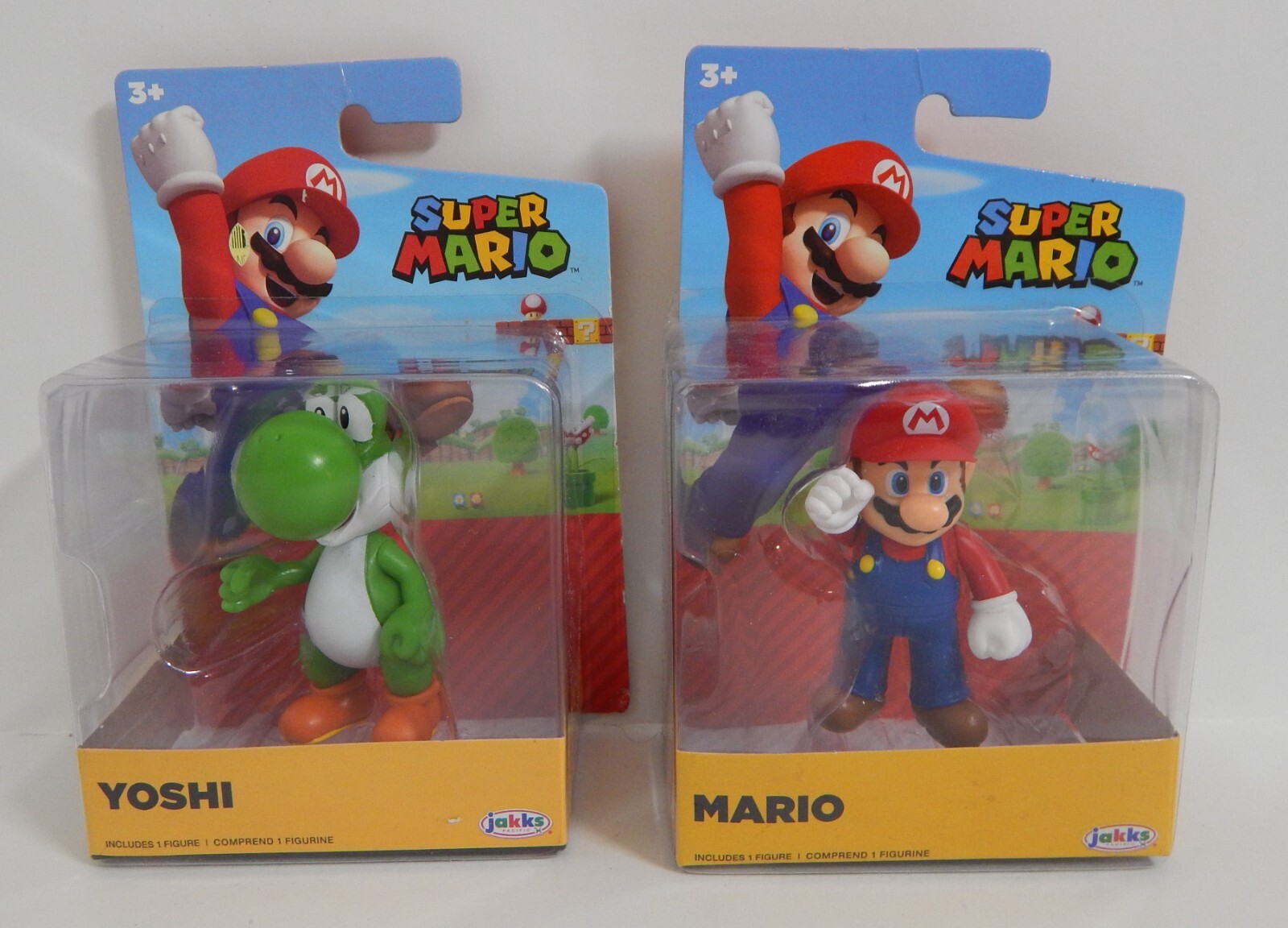 LOTTO 2 ACTION FIGURE NINTENDO SUPER MARIO 2.5” 3” JAKKS YOSHI & MARIO NUOVE