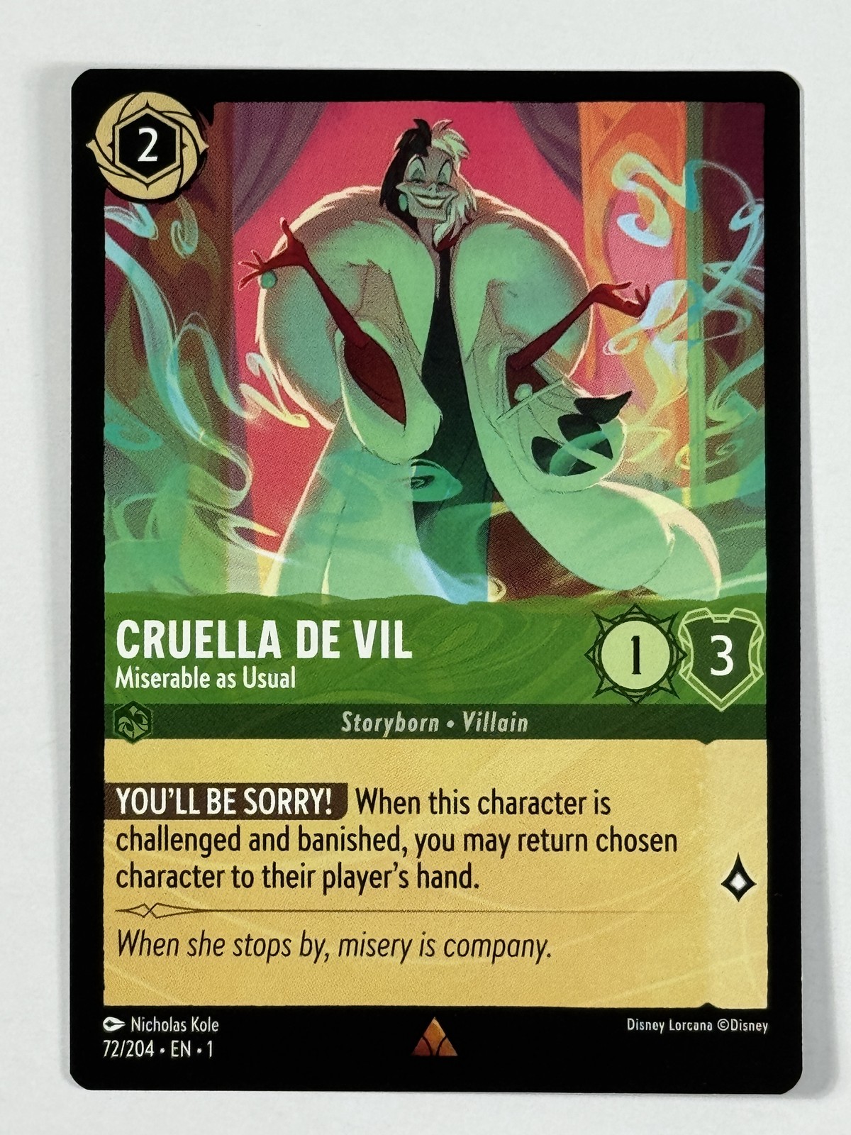 Disney Lorcana The First Chapter Cruella de Vil #72/204