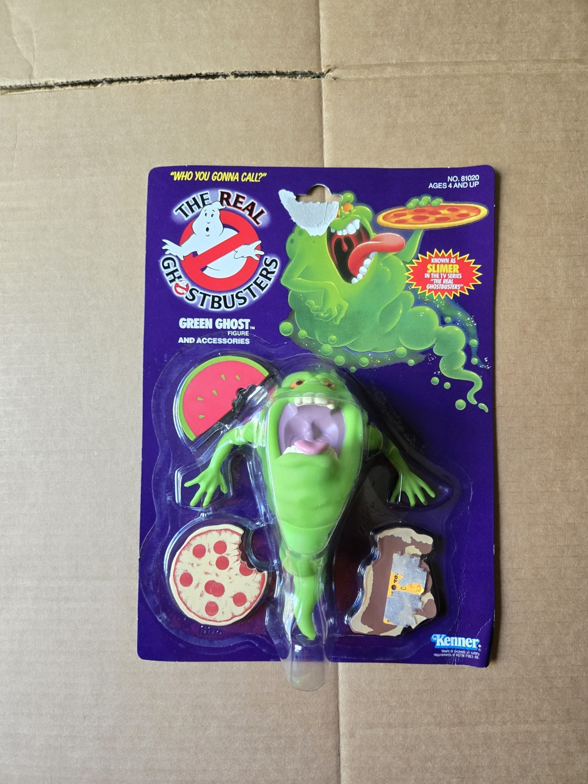 Vintage 1987 Kenner REAL Ghostbusters Slimer (Green Ghost) FACTORY SEALED RARE