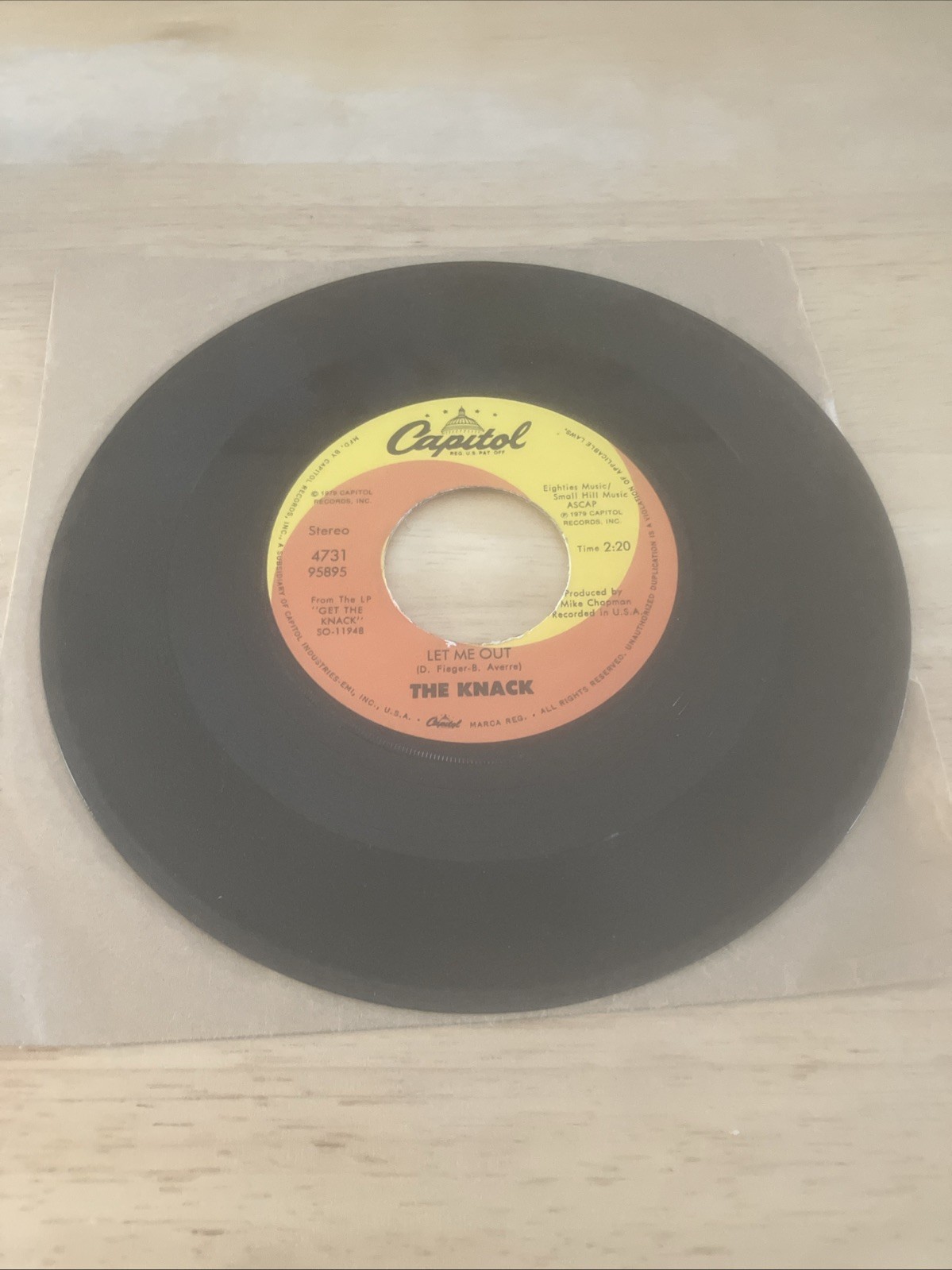 The Knack 45 My Sharona / Let Me Out 1979 Capitol 4731 ex