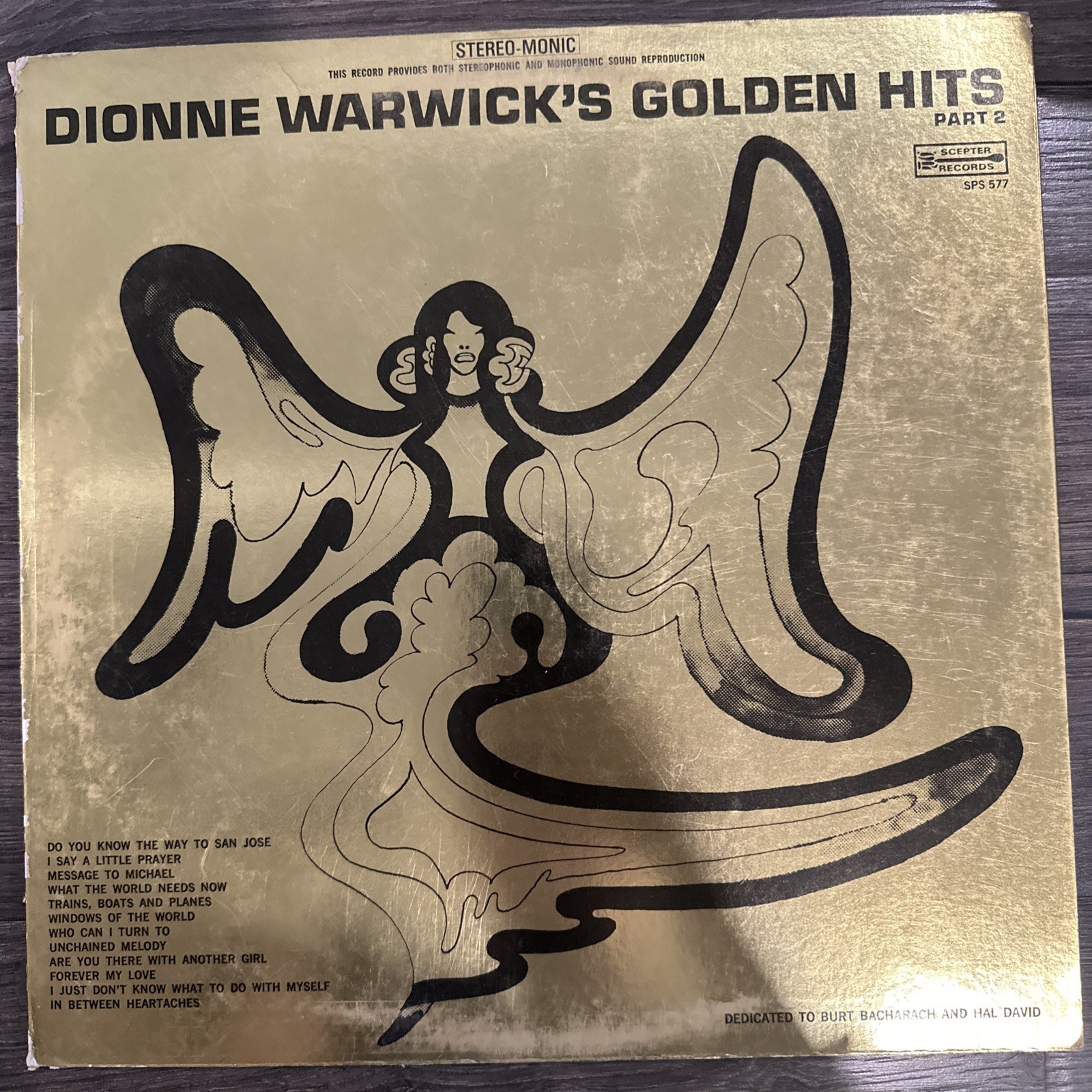 Dionne Warwick's Golden Hits Part 2 - 33 RPM Vinyl Record Album Vintage