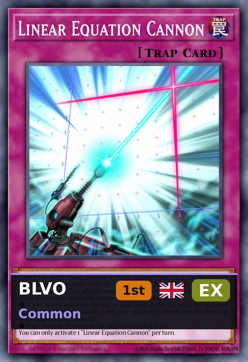 Linear Equation Cannon BLVO-080 1st Edition EX EN Yu-Gi-Oh