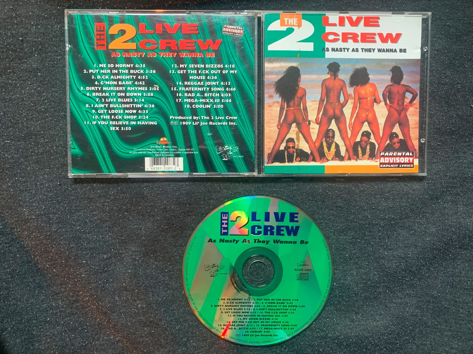 The 2 Live Crew - As Nasty As They Wanna Be CD Lil' Joe/Unidisc Canadian press