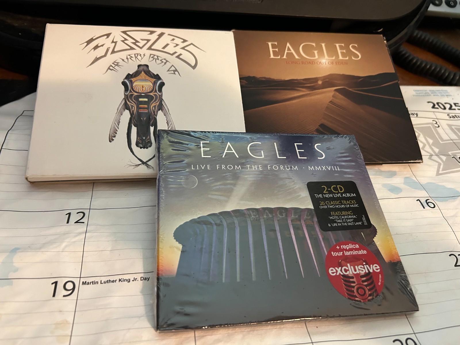 EAGLES 6 CD LOT: LONG ROAD OUT OF EDEN, THE VERY BEST OF, LIVE FROM THE FORUM