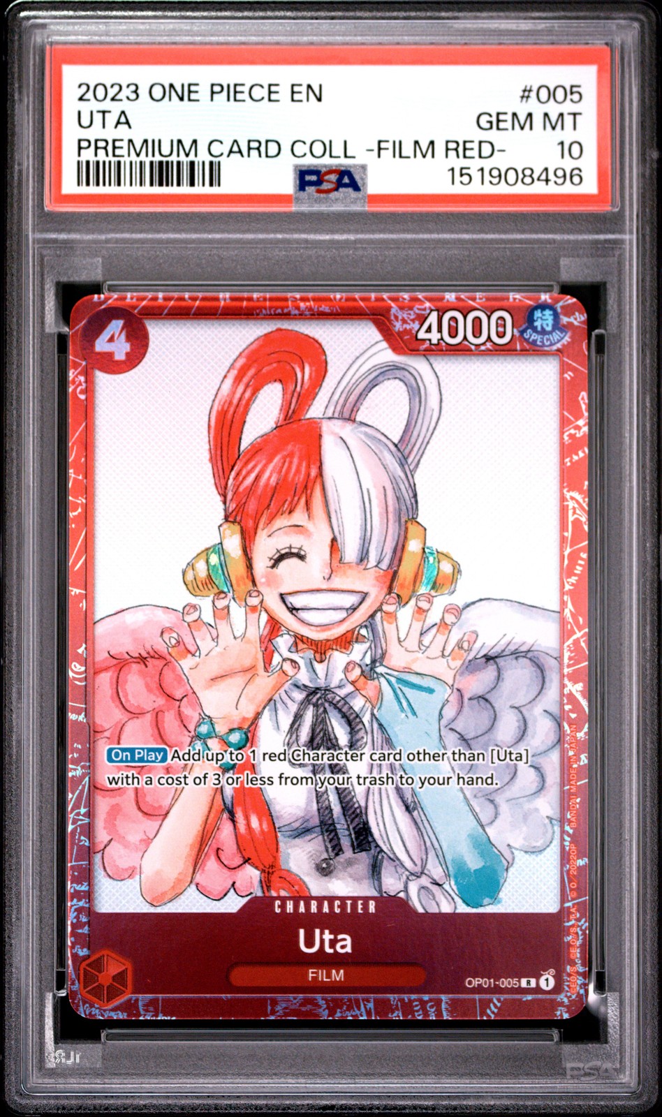 2023 ONE PIECE PREMIUM CARD COLLECTION -ONE PIECE FILM RED- #005 UTA PSA 10