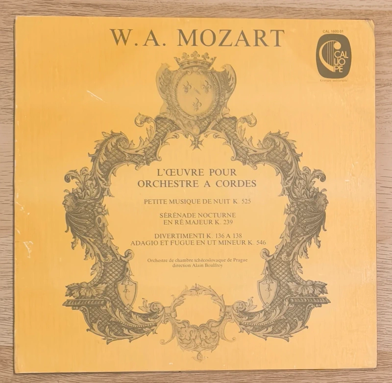 33T w.a Mozart l'oeuvre pour orchestre a corde CAL 1600 01