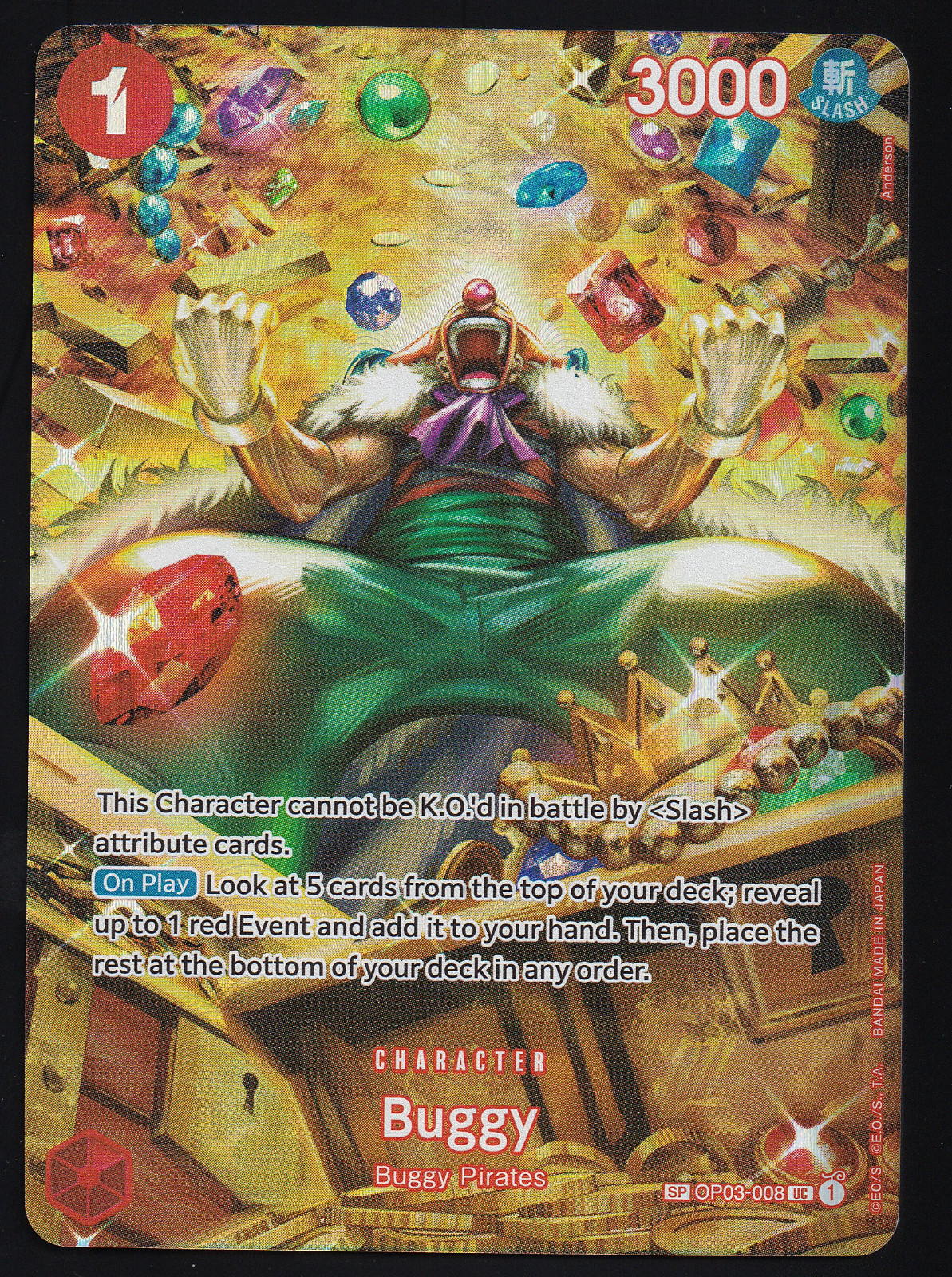 One Piece TCG OP03-008 Buggy SP Alt Art Parallelo Inglese