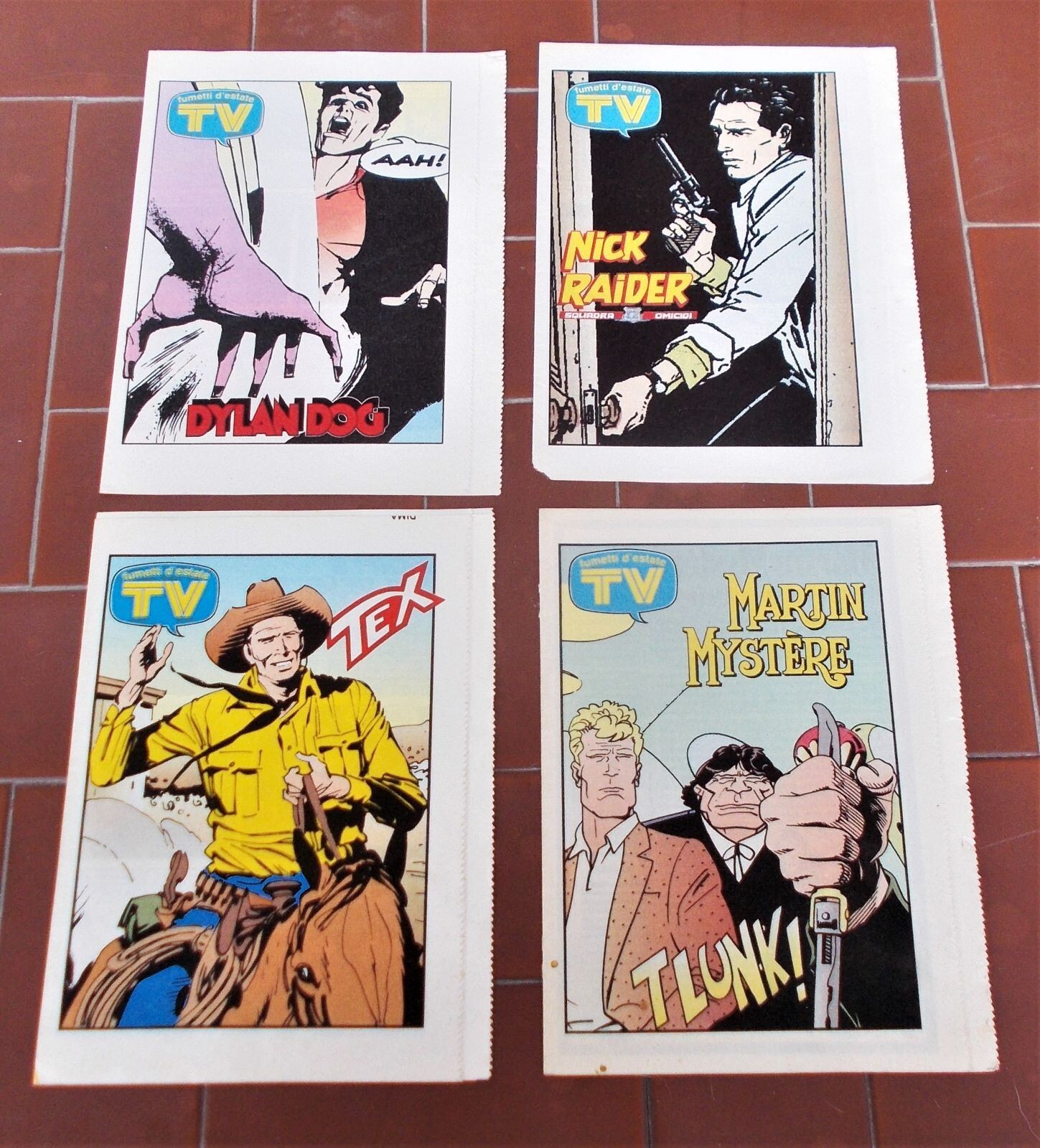 4 inserti TV Sorrisi e Canzoni DYLAN DOG TEX WILLER MARTIN MYSTERE NICK RAIDER