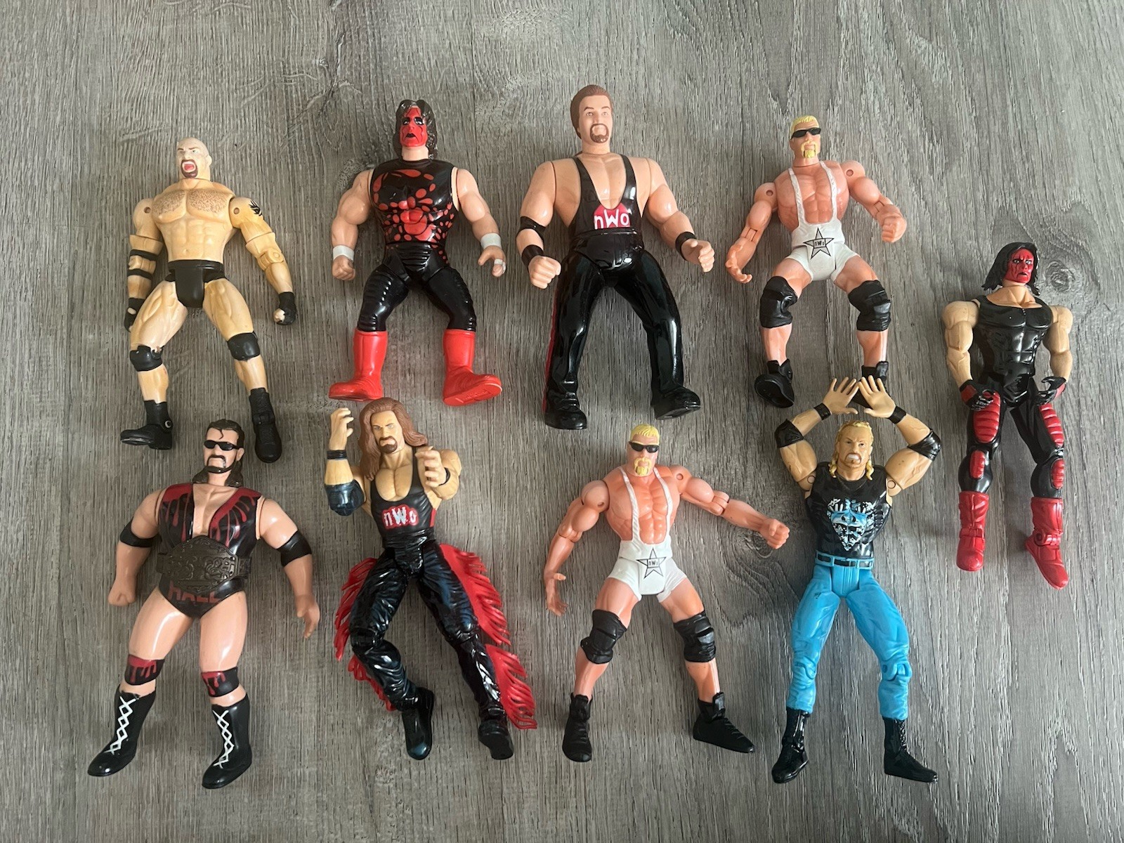 Lotto figurine wrestling WCW Scott Steiner Sting Kevin Nash vintage anni 90