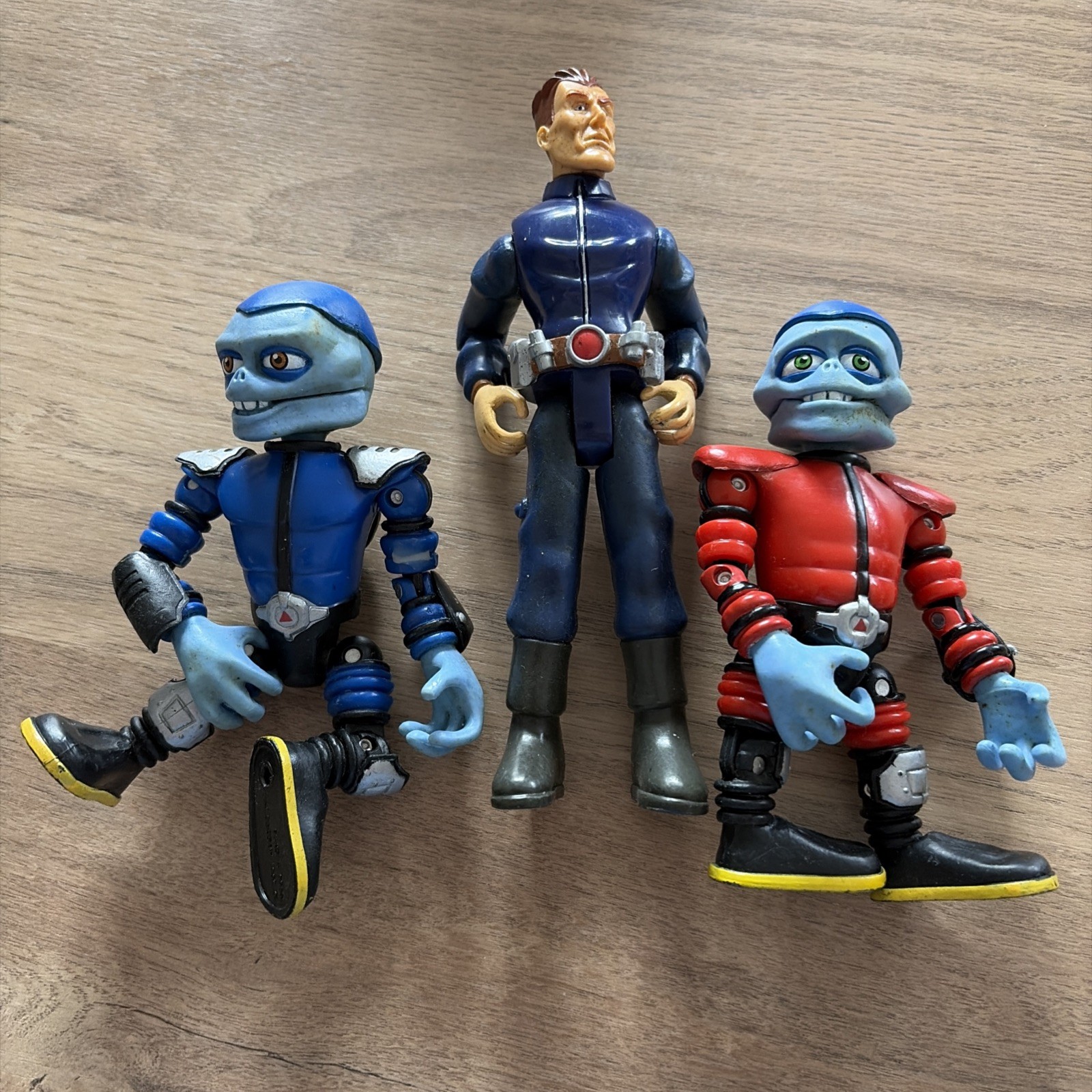 Vintage Butt Ugly Martians Figs Red & blue plus Stoat Moolten 6 In Hasbro 2001