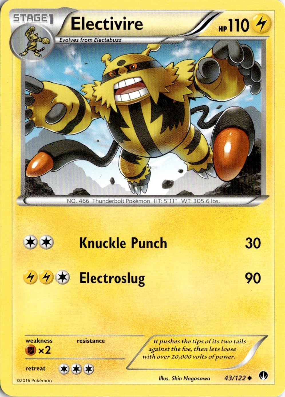 Electivire 43/122 Pokemon Breakpoint non comune giocato moderatamente