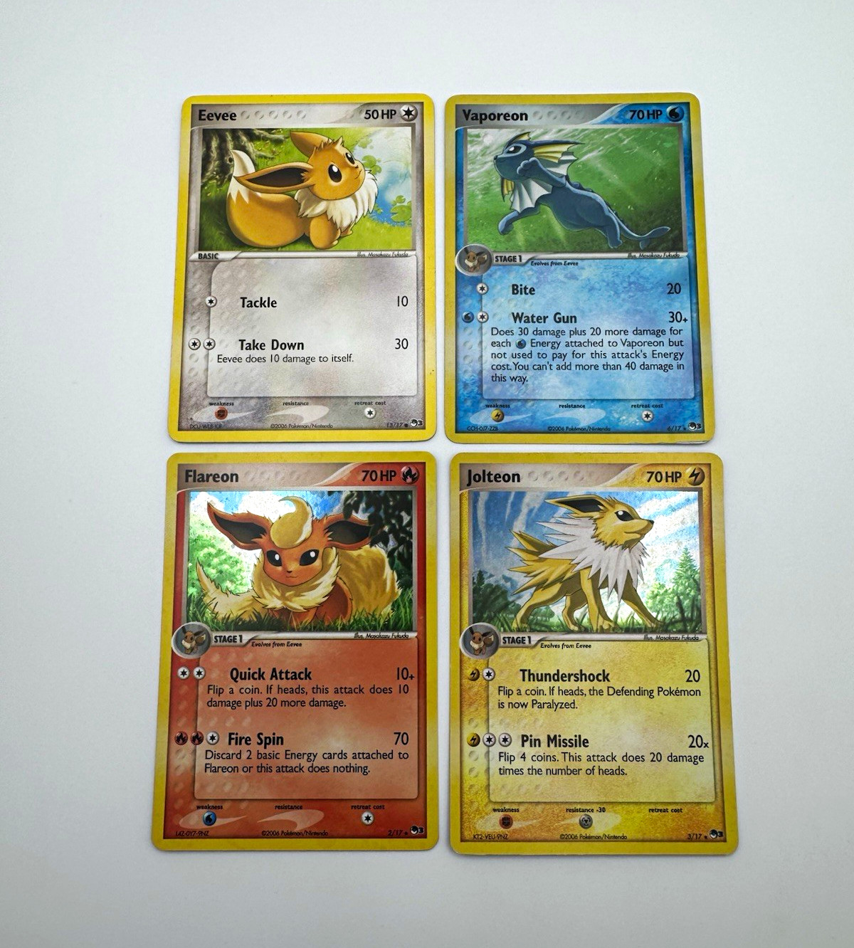 Pokemon TCG POP Serie 3 Eevee Vaporeon Flareon Jolteon Lotto 4 2006 13/17