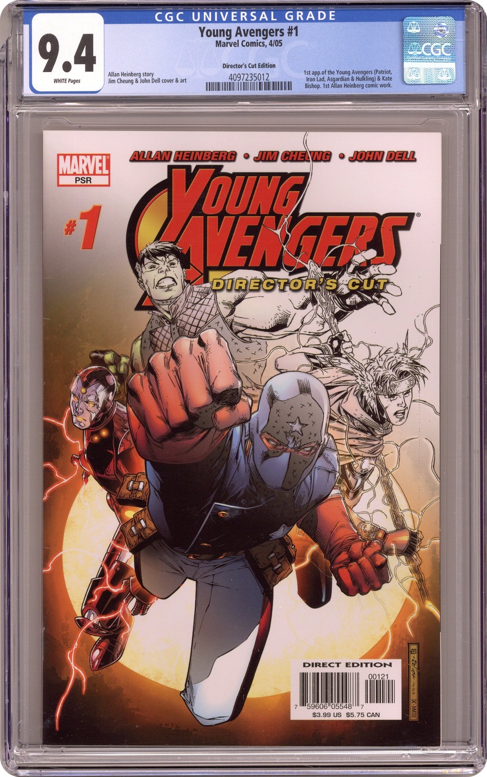 Young Avengers 1B Cheung Director's Cut variante CGC 9.4 2005 4097235012