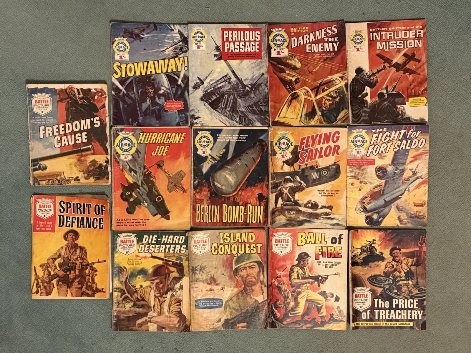 Joblot 14x Vintage War Picture Library Comic Books - Battle & Air Ace Library