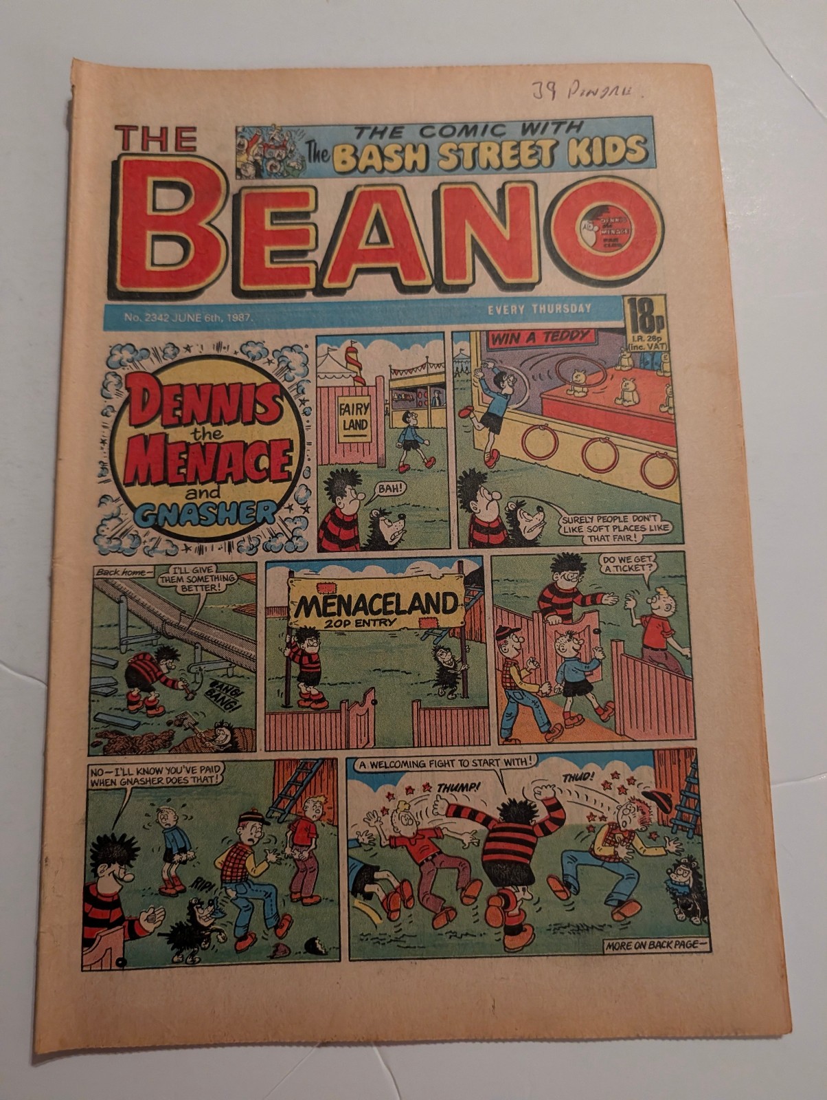 Beano Comic No 2342 June 6th 1987.