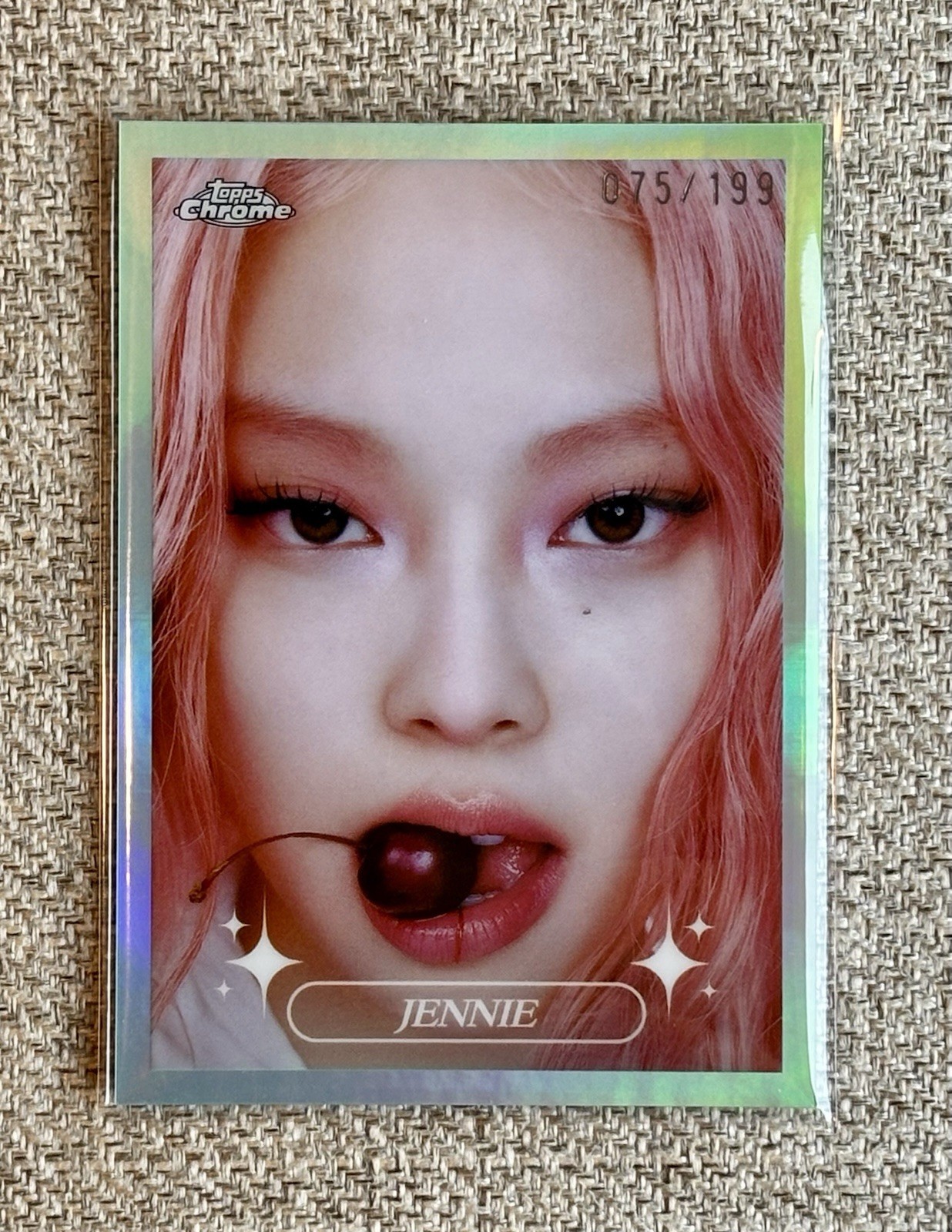 2026 Topps Chrome x JENNIE Chromium Close-Ups CC5 rifrattore acqua / 199 ROSA NERO