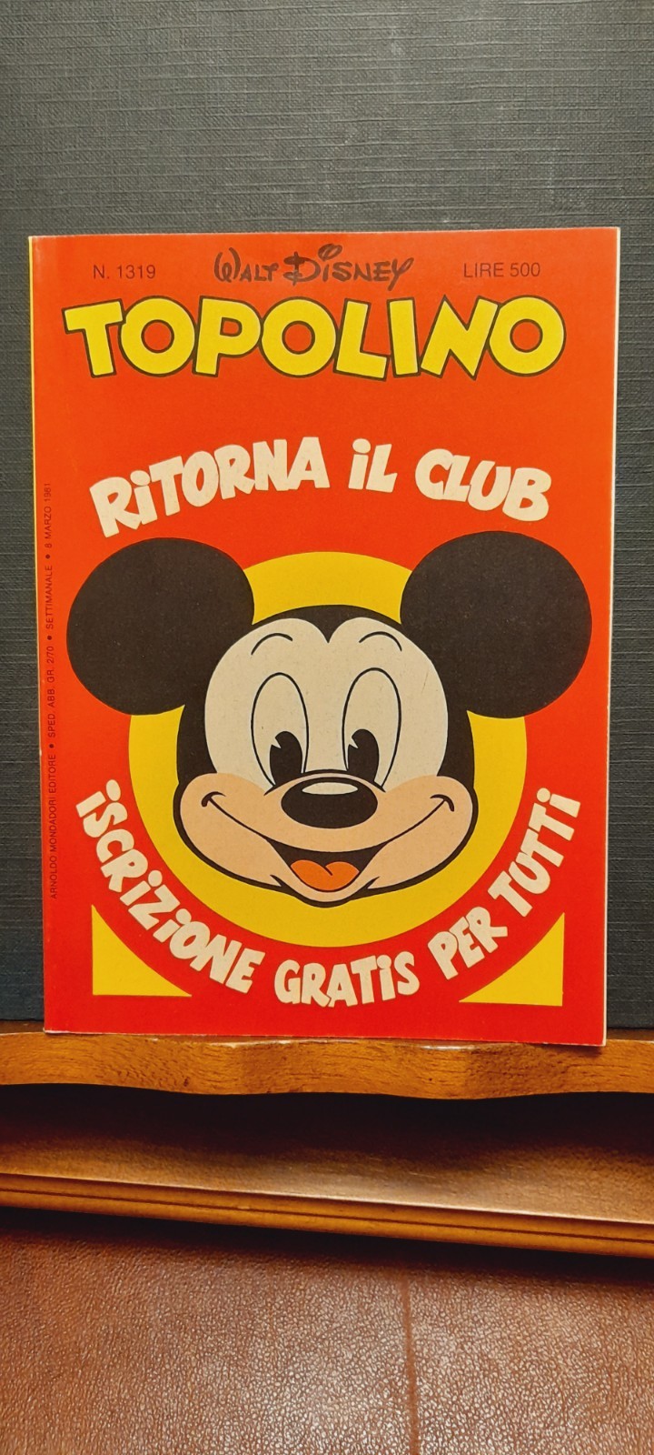 TOPOLINO LIBRETTO 1319 dell'8-3-1981 - EDICOLA