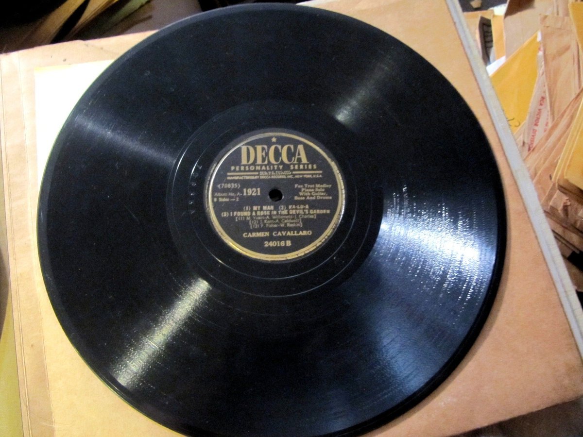 SONG HITS OF 1921 Carmen Cavallaro 1/2 MY MAN Say it with Music DECCA A-1921