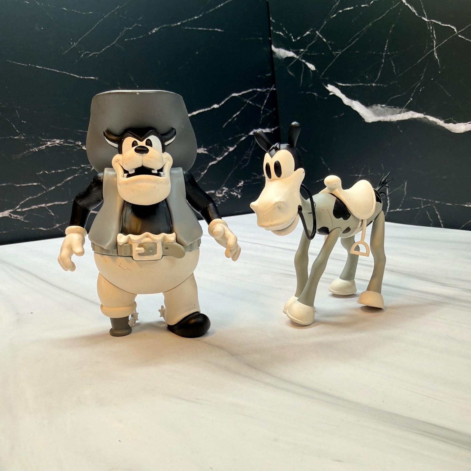 Disney Super7 Peg Leg Pete Horace Horsecollar Action Figure Set Grayscale Loose