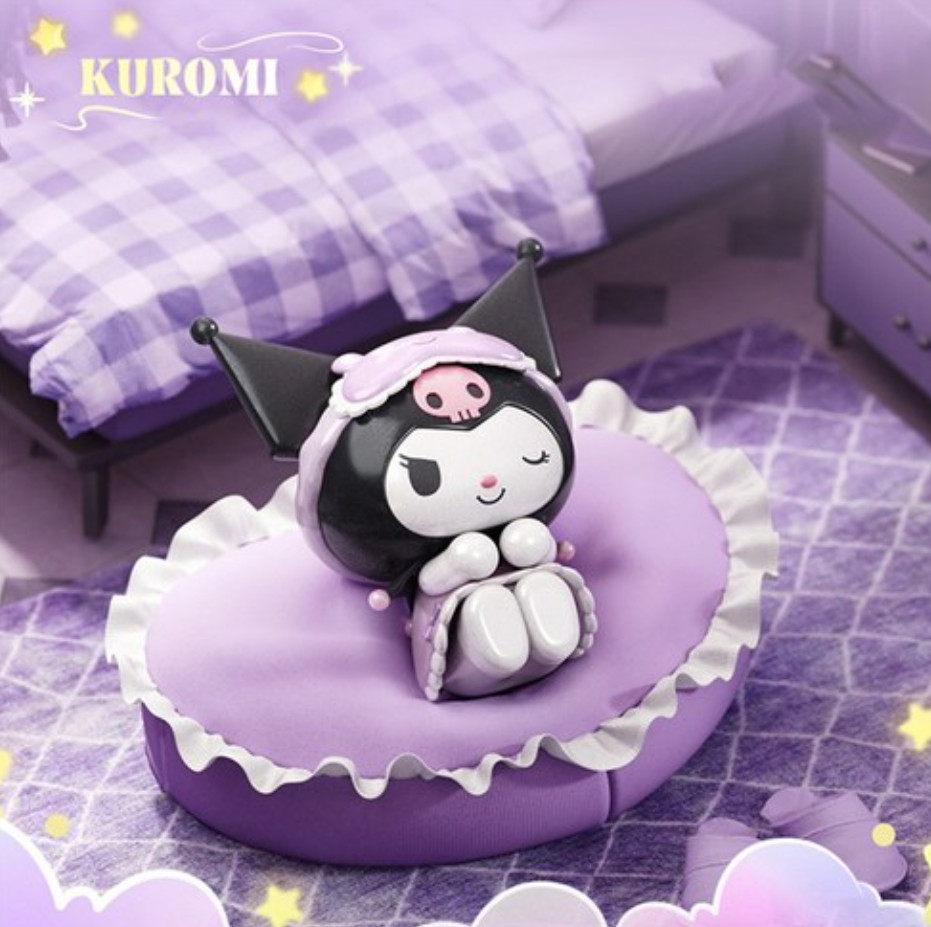 Sanrio Kuromi Cuscino Dormire Figura PVC Mini Da Collezione Autentico Con Scatola