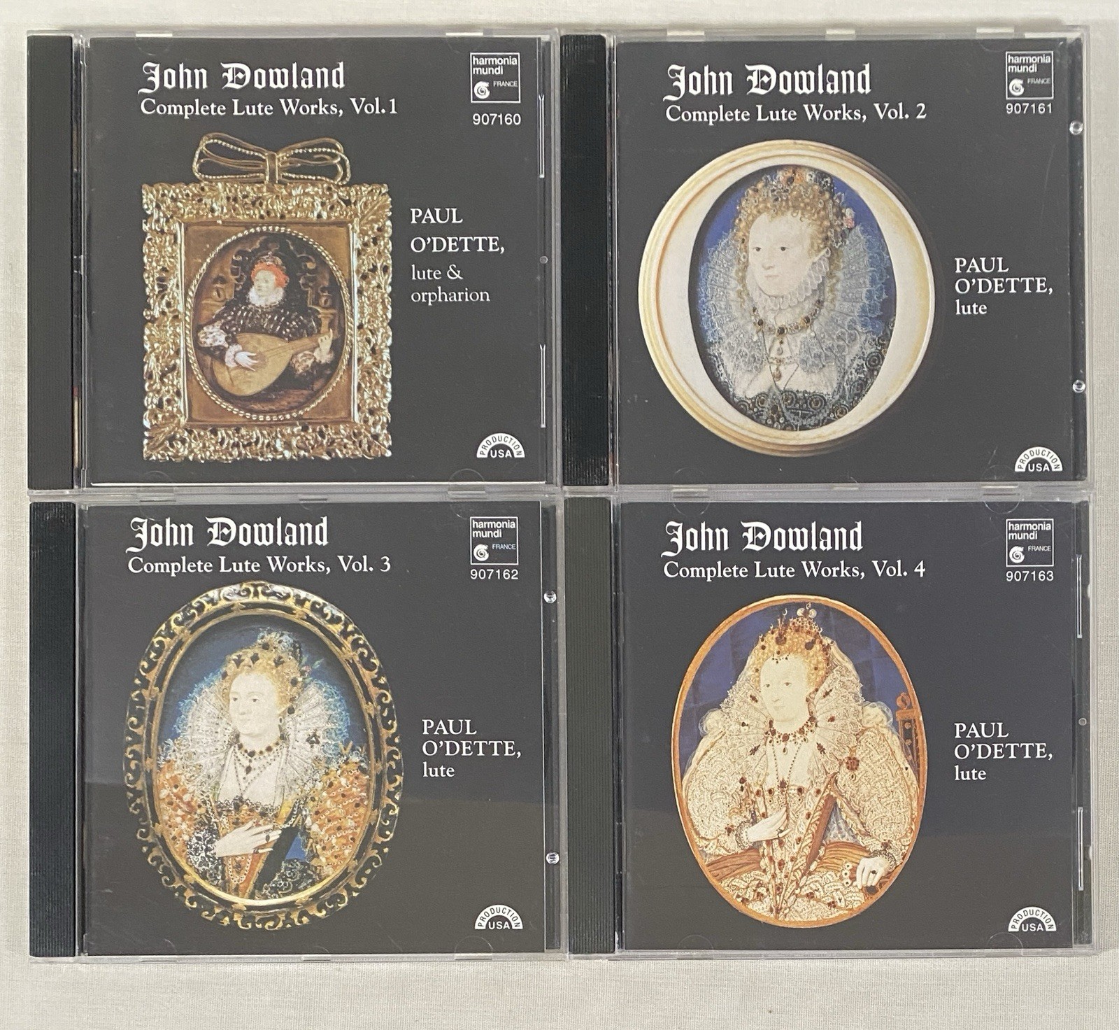 John Dowland: Complete Lute Works, Vol. 1 2 3 4 CD Lot Paul O'dette