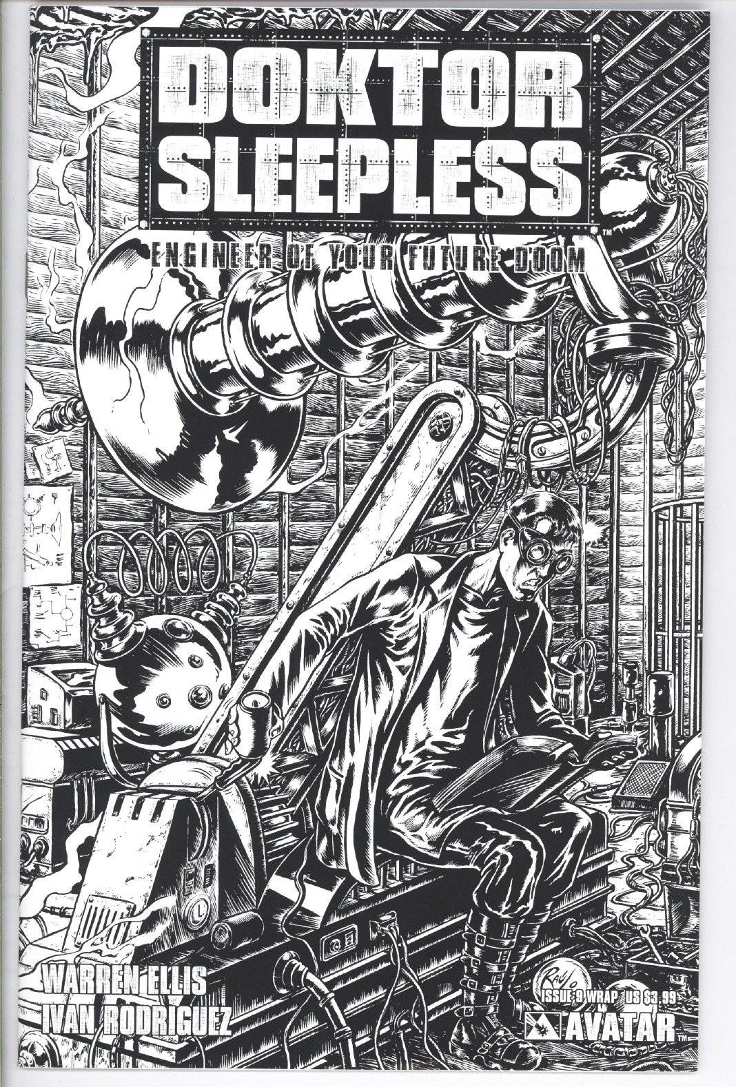 Doktor Sleepless #9B Black & White Wraparound 2008 NM(+) 9.6