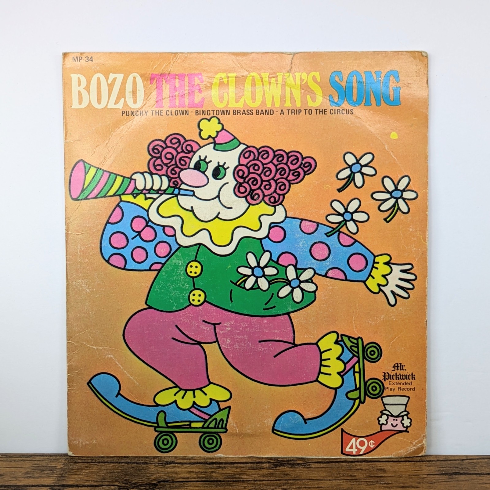 Vintage 7" Record - 1965 Bozo The Clown's Song, Mr. Pickwick MP-34