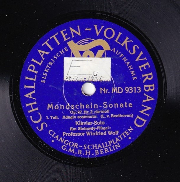 Wolf. Beethoven (Sonata op. 27.2). Clangor MD 9313/6 (2). NM-