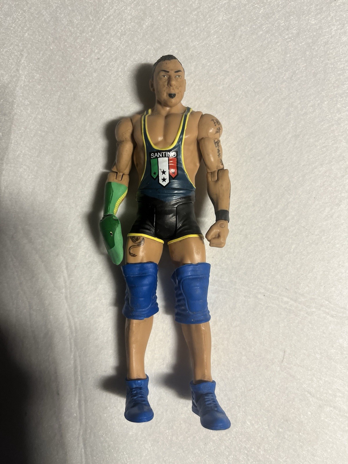 WWE Santino Marella Mattel Action Figure Cobra Hand Blue Italy 7” Wrestling